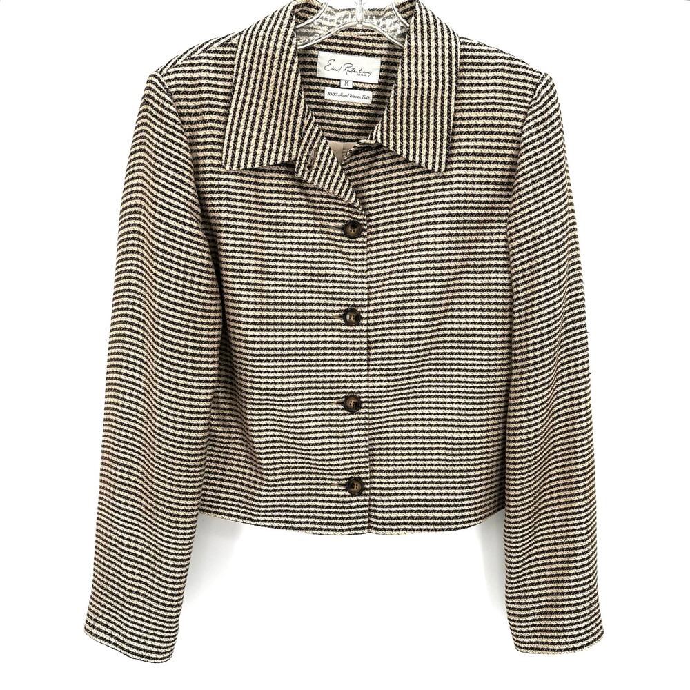 Emil Ratenberg hand woven silk vintage women’s button front blazer jacket